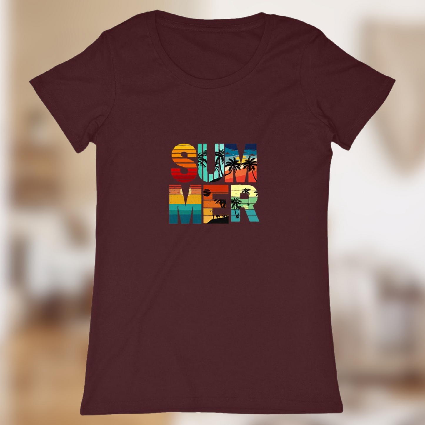 T-shirt Femme "Summer" – Ambiance tropicale, silhouette ensoleillée🌴☀️