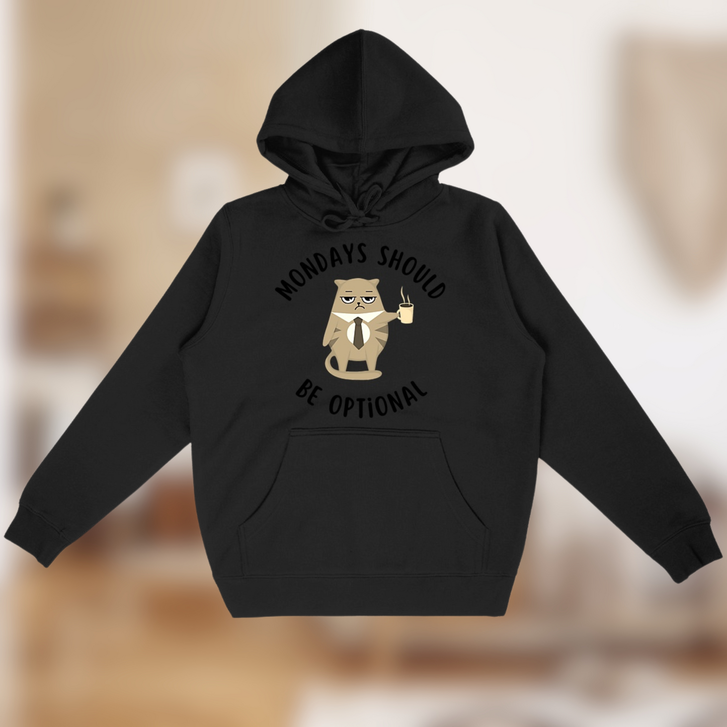 Sweat à capuche “Monday Mood” – Chill, café & flemme assumée ☕🦥