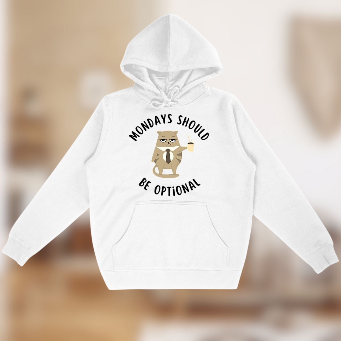 Sweat à capuche “Monday Mood” – Chill, café & flemme assumée ☕🦥