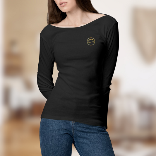 T-shirt Manches Longues Femme “Étoffe d’Or” – L’élégance comme seconde peau🖤✨