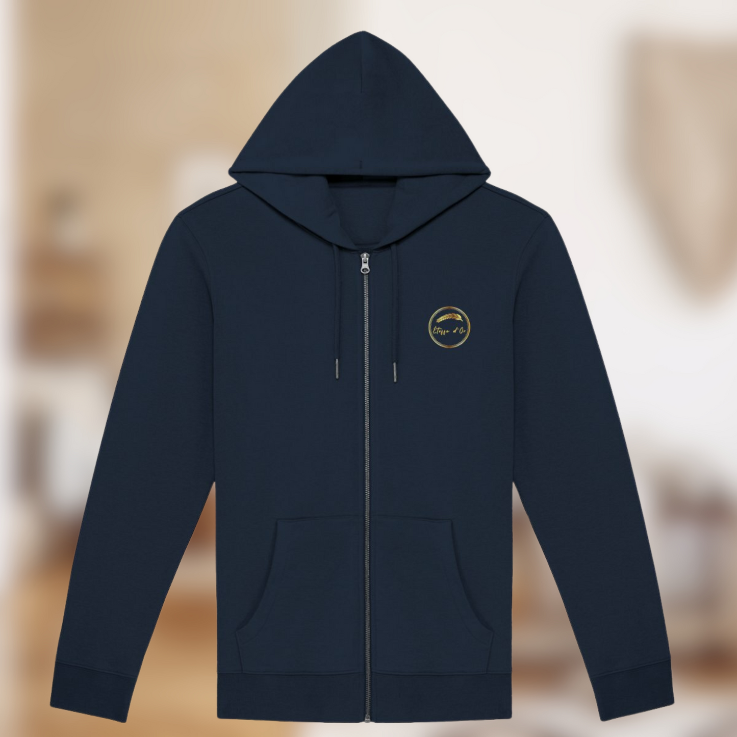 Sweat zippé “Étoffe d’Or” – L’élégance en mouvement🖤✨